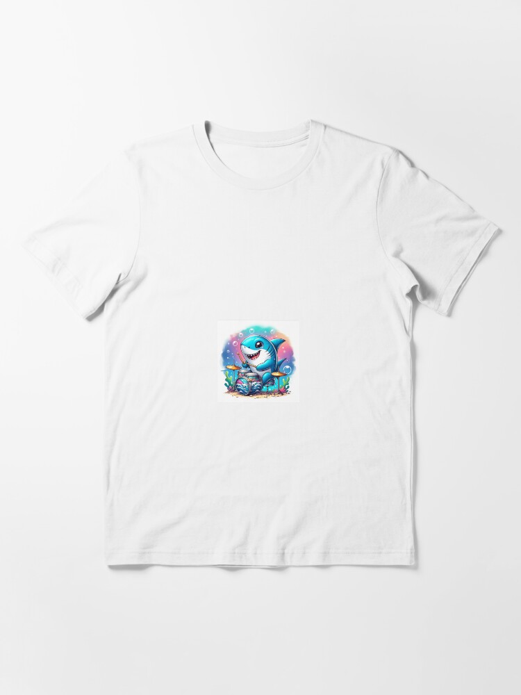 Thumbnail 3 of 7, Essential T-Shirt, Shark Drummer designed and sold by TeeMugs3.