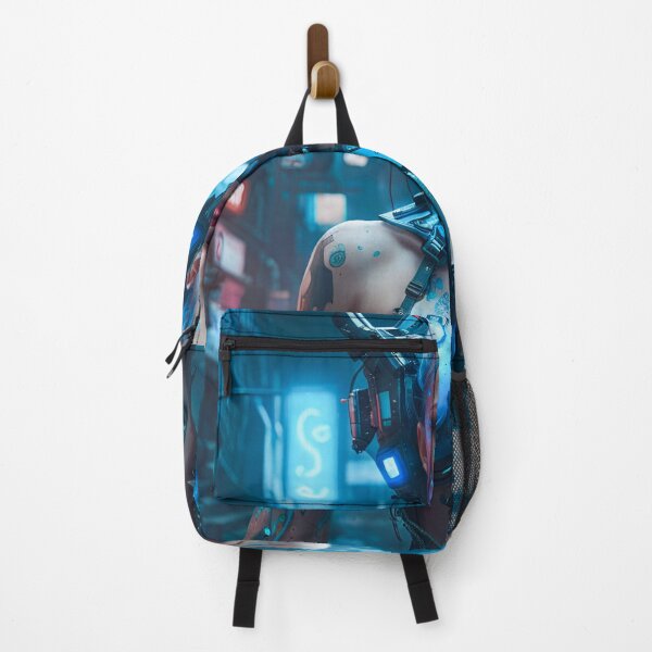 Item preview, Beautiful Female Cyborg Neon Blue designed and sold by PyxieZen.
