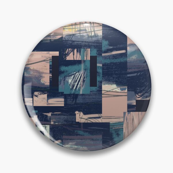 Item preview, "Blockages" - Abstract Modern Art featuring Blue Pink Peach Line Art designed and sold by pngrktes-art.