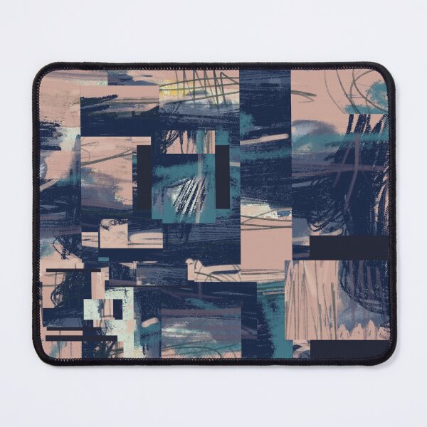 Item preview, "Blockages" - Abstract Modern Art featuring Blue Pink Peach Line Art designed and sold by pngrktes-art.