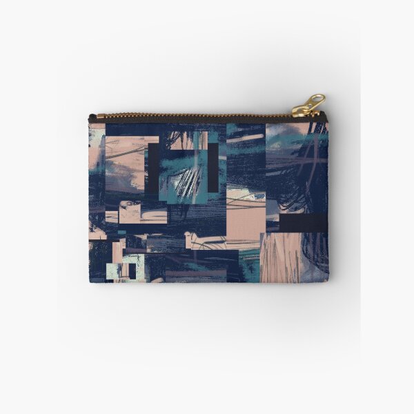 Item preview, "Blockages" - Abstract Modern Art featuring Blue Pink Peach Line Art designed and sold by pngrktes-art.