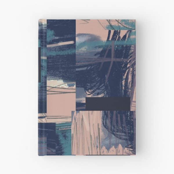 Item preview, "Blockages" - Abstract Modern Art featuring Blue Pink Peach Line Art designed and sold by pngrktes-art.