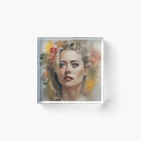 Item preview, Amber Heard in worm watercolors designed and sold by bogfl.