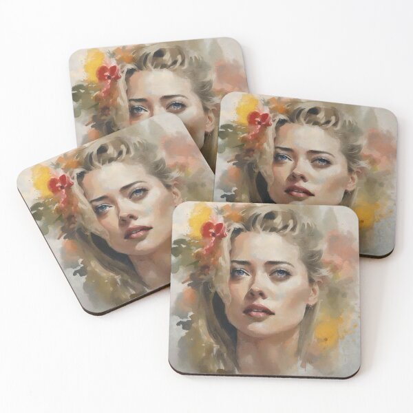 Item preview, Amber Heard in worm watercolors designed and sold by bogfl.
