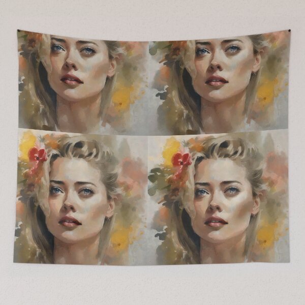 Item preview, Amber Heard in worm watercolors designed and sold by bogfl.