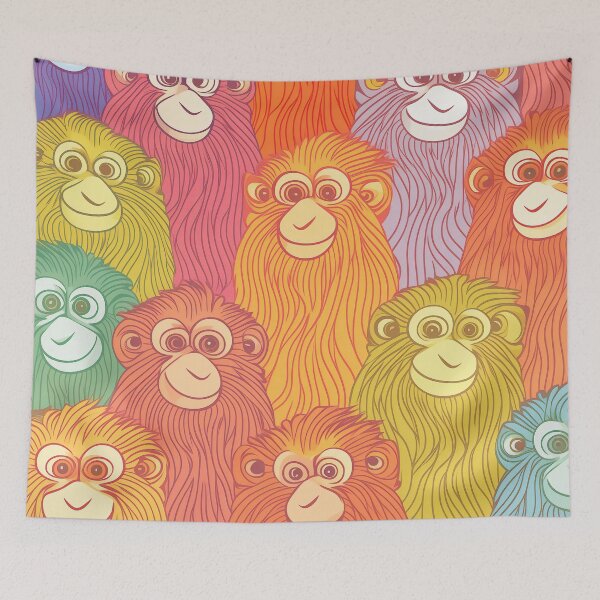 Item preview, Colorido desfile de primates designed and sold by EnchantArtCo.