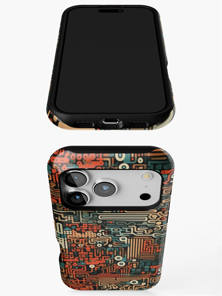 Thumbnail 3 of 4, iPhone Case, Digital Code Abstract Pattern designed and sold by SideSignal.