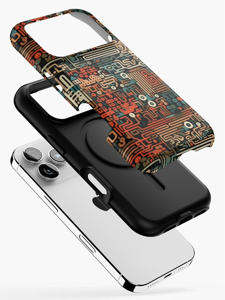 Thumbnail 2 of 4, iPhone Case, Digital Code Abstract Pattern designed and sold by SideSignal.