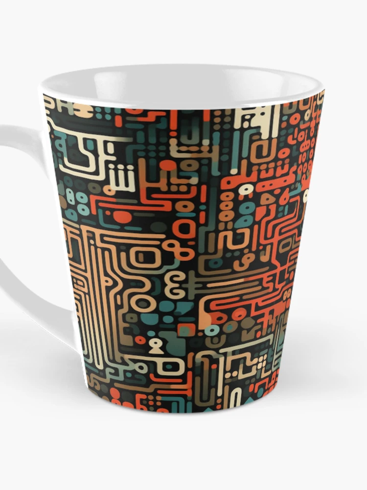 Thumbnail 3 of 4, Coffee Mug, Digital Code Abstract Pattern designed and sold by SideSignal.