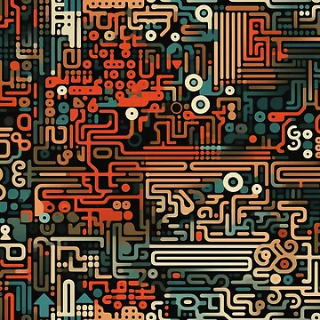 Artwork thumbnail, Digital Code Abstract Pattern by SideSignal