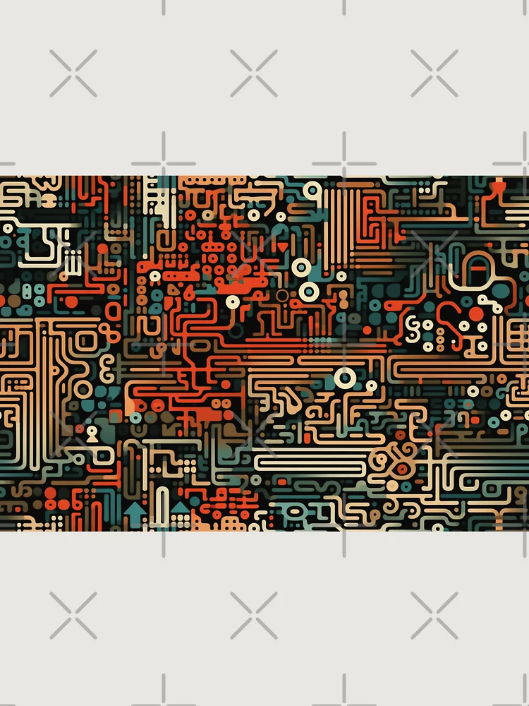 Thumbnail 6 of 6, Premium Oversized Hoodie, Digital Code Abstract Pattern designed and sold by SideSignal.