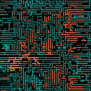 Artwork thumbnail, Digital Code Abstract Pattern by SideSignal