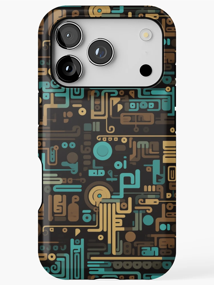 Thumbnail 1 of 4, iPhone Case, Digital Code Abstract Pattern designed and sold by SideSignal.