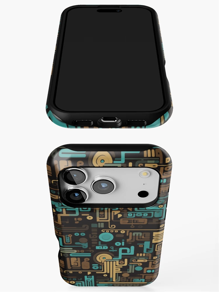 Thumbnail 3 of 4, iPhone Case, Digital Code Abstract Pattern designed and sold by SideSignal.