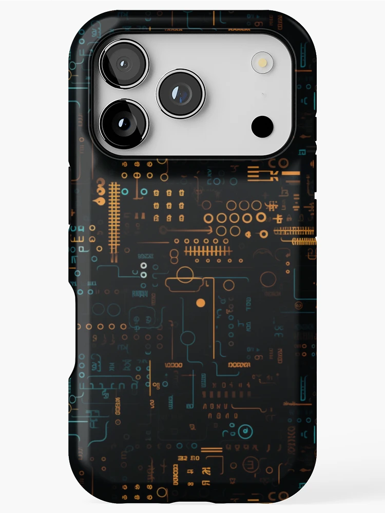 Thumbnail 1 of 4, iPhone Case, Digital Code Abstract Pattern designed and sold by SideSignal.