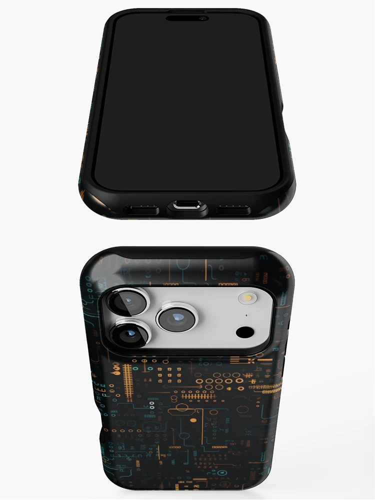 Thumbnail 3 of 4, iPhone Case, Digital Code Abstract Pattern designed and sold by SideSignal.