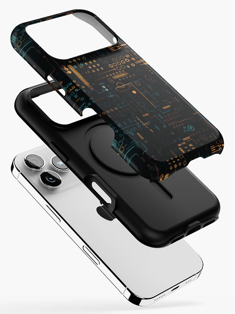Thumbnail 2 of 4, iPhone Case, Digital Code Abstract Pattern designed and sold by SideSignal.
