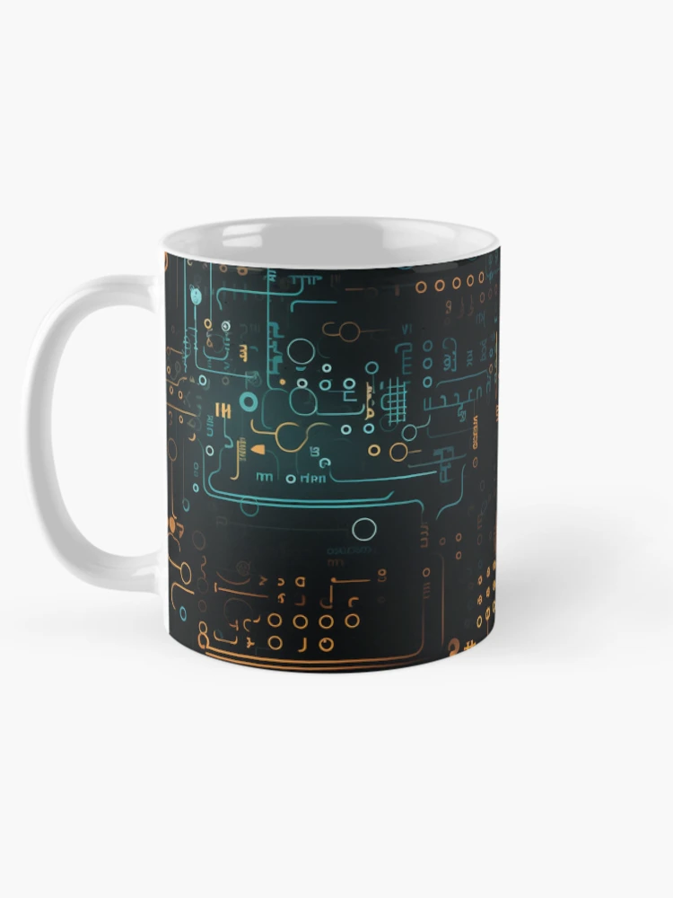 Thumbnail 5 of 6, Coffee Mug, Digital Code Abstract Pattern designed and sold by SideSignal.