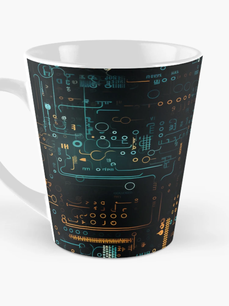 Thumbnail 3 of 4, Coffee Mug, Digital Code Abstract Pattern designed and sold by SideSignal.