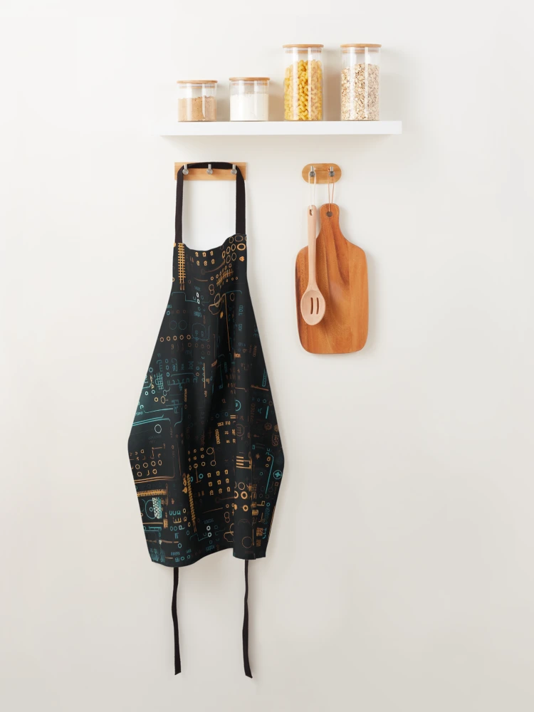 Thumbnail 4 of 6, Apron, Digital Code Abstract Pattern designed and sold by SideSignal.