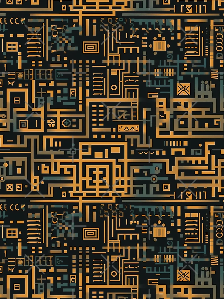 Thumbnail 3 of 3, Scarf, Digital Code Abstract Pattern designed and sold by SideSignal.