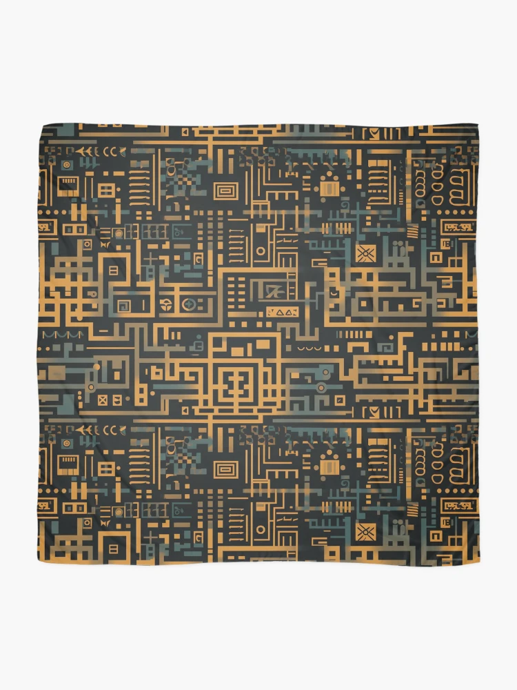 Thumbnail 2 of 3, Scarf, Digital Code Abstract Pattern designed and sold by SideSignal.