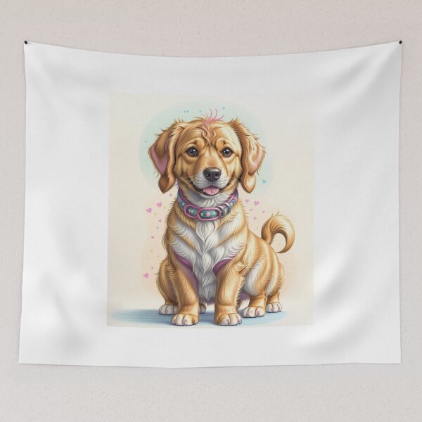Item preview, Artistic artwork of Golden retriever illustration designed and sold by Tio-Tecun.