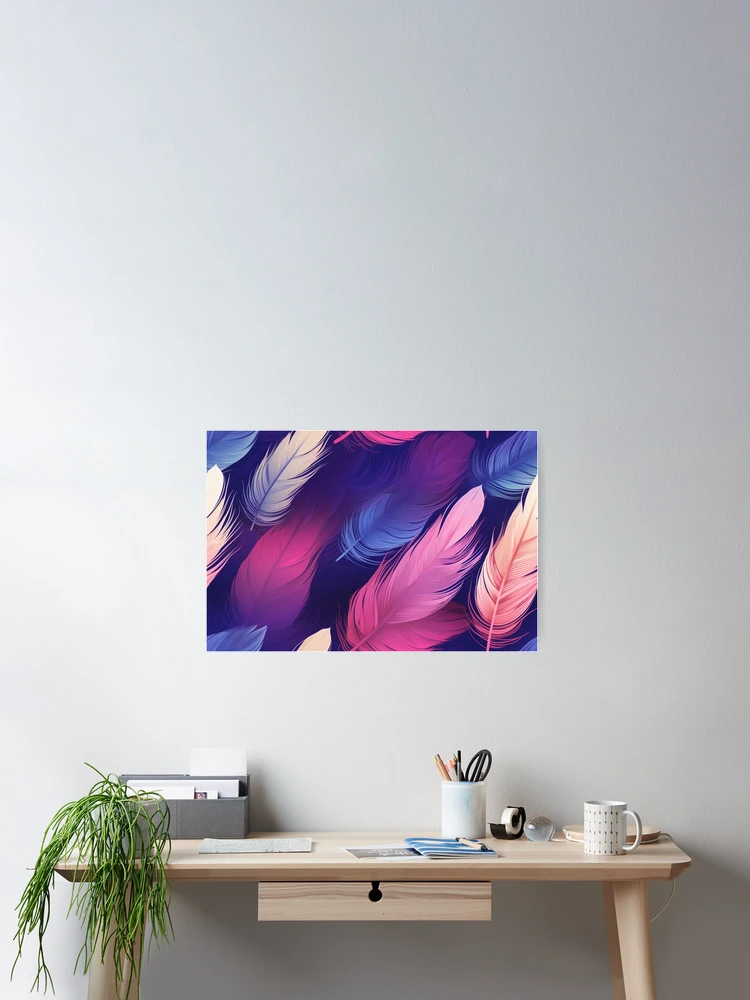 Thumbnail 2 of 3, Poster, Feather Pattern designed and sold by SideSignal.