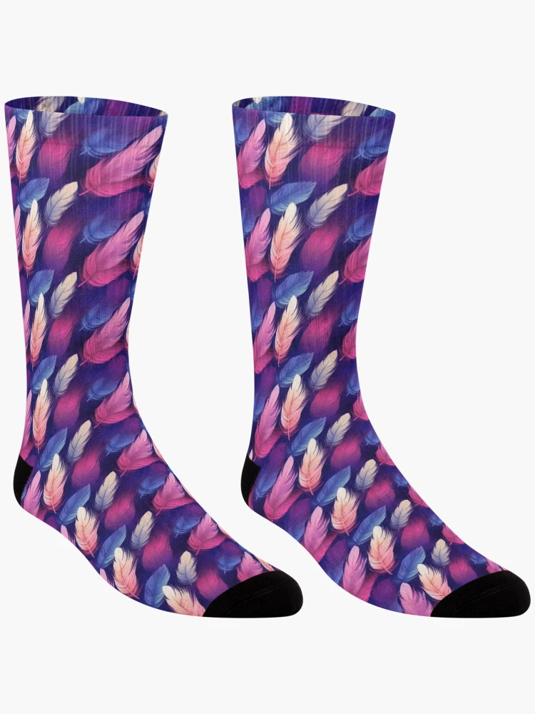 Thumbnail 3 of 5, Socks, Feather Pattern designed and sold by SideSignal.