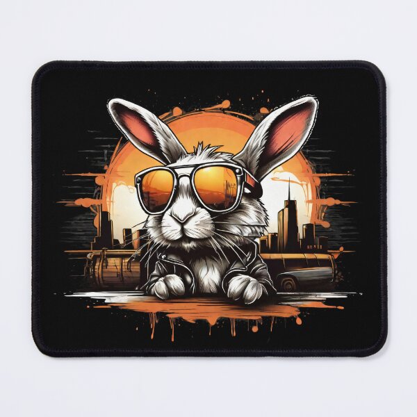 Item preview, Retro Bunny Soaking in the Sunset designed and sold by Mechanical-Artt.