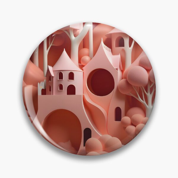 Item preview, Tree houses - idyll in peach pink, part 1 - 3D convex foam. designed and sold by My-fake-places.