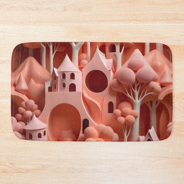 Item preview, Tree houses - idyll in peach pink, part 1 - 3D convex foam. designed and sold by My-fake-places.