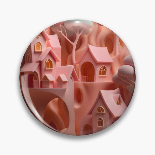 Item preview, Tree houses - idyll in peach pink, part 3 - 3D convex foam. designed and sold by My-fake-places.