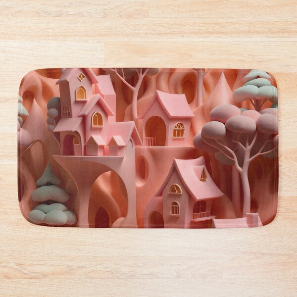 Item preview, Tree houses - idyll in peach pink, part 3 - 3D convex foam. designed and sold by My-fake-places.