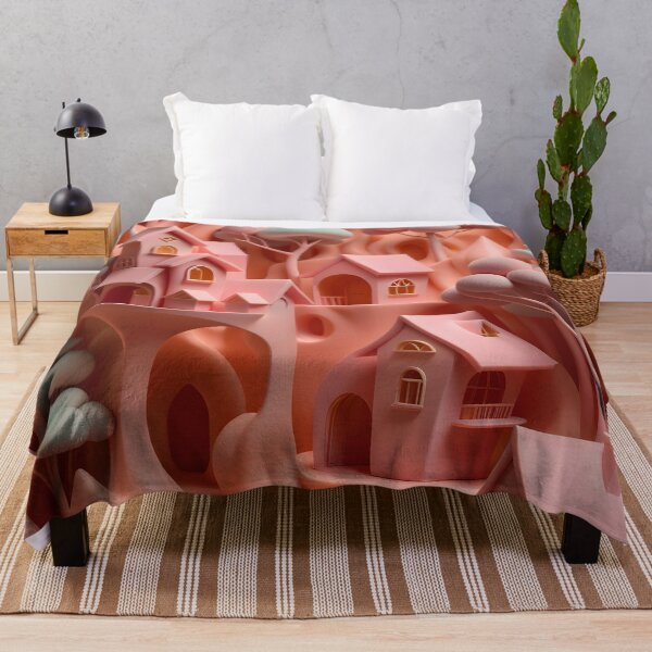 Item preview, Tree houses - idyll in peach pink, part 3 - 3D convex foam. designed and sold by My-fake-places.