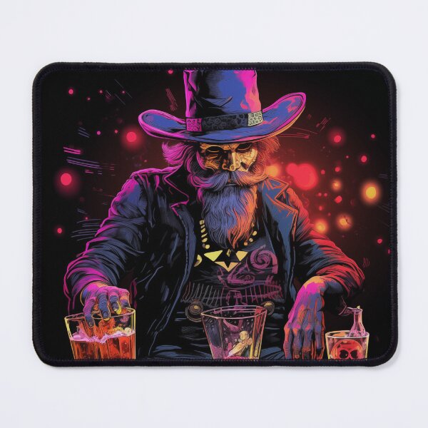 Item preview, Neon Cowboy Cyberpunk Whiskey Art - Wall Decor for the Futuristic Outlaw designed and sold by MJ Gardner.