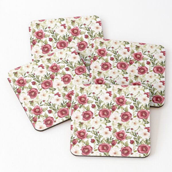 Aperçu de l'œuvre Motifs aquarelles de roses de Noël (hellébore) créée et vendue par SynthPrint.