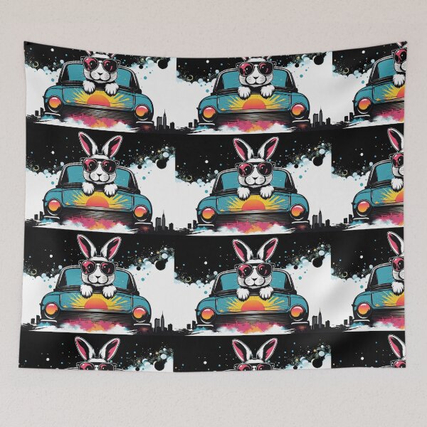 Item preview, Cool Bunny with Retro Vibes designed and sold by Mechanical-Artt.