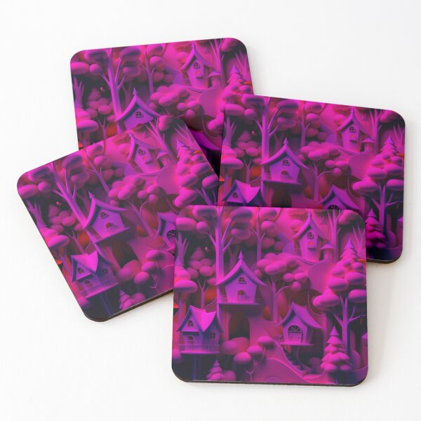 Item preview, Tree houses - idyll in deep pink, part 4 - 3D convex foam. designed and sold by My-fake-places.