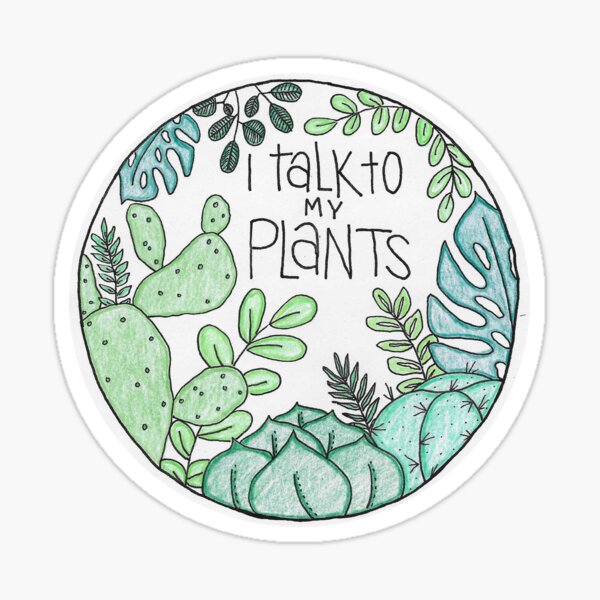 Hablo con mis plantas - COLOR Pegatina