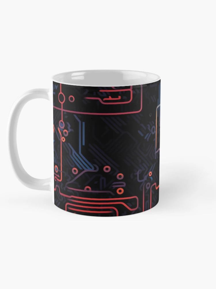 Thumbnail 5 of 6, Coffee Mug, Digital Code Abstract Pattern designed and sold by SideSignal.
