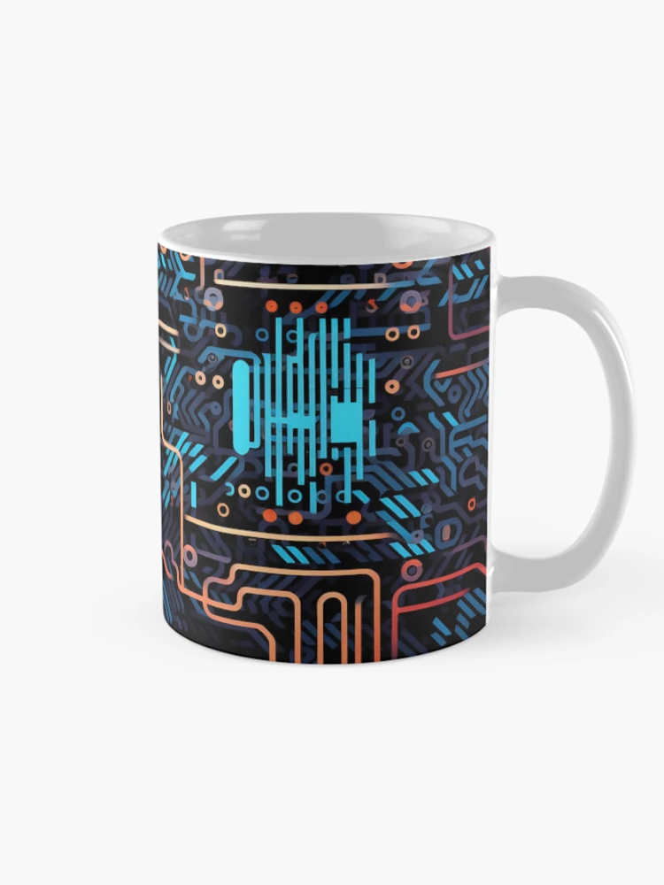 Thumbnail 3 of 6, Coffee Mug, Digital Code Abstract Pattern designed and sold by SideSignal.