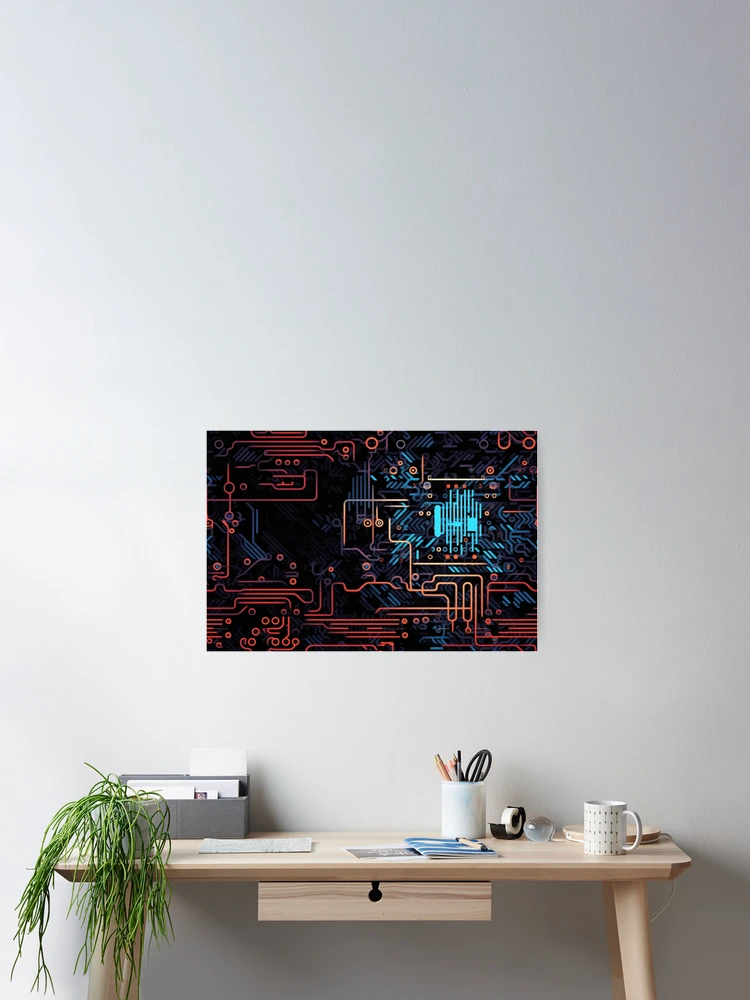 Thumbnail 2 of 3, Poster, Digital Code Abstract Pattern designed and sold by SideSignal.