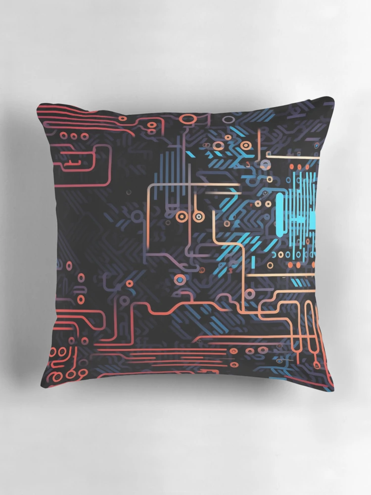 Thumbnail 3 of 4, Pillow, Digital Code Abstract Pattern designed and sold by SideSignal.