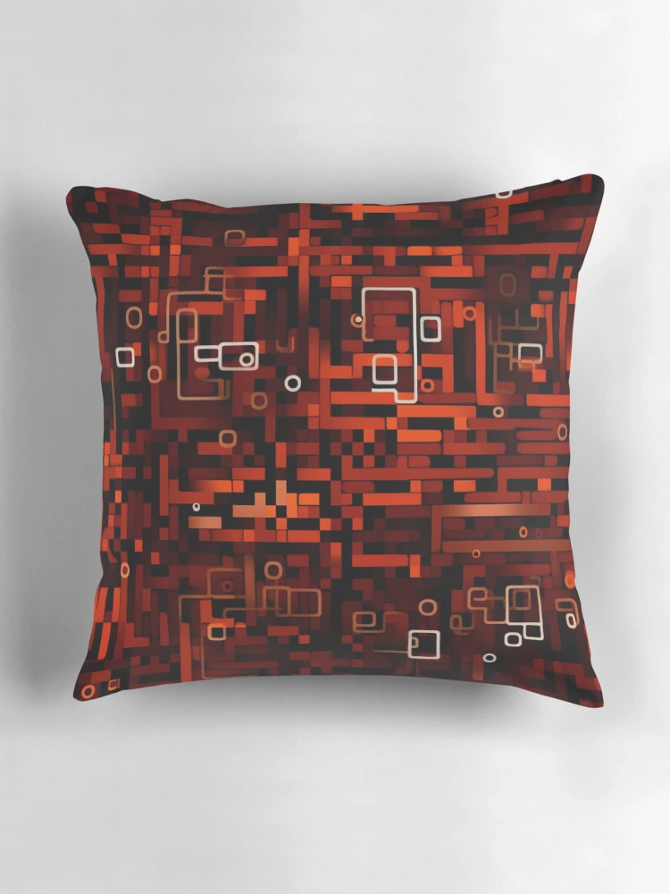 Thumbnail 3 of 4, Pillow, Digital Code Abstract Pattern designed and sold by SideSignal.