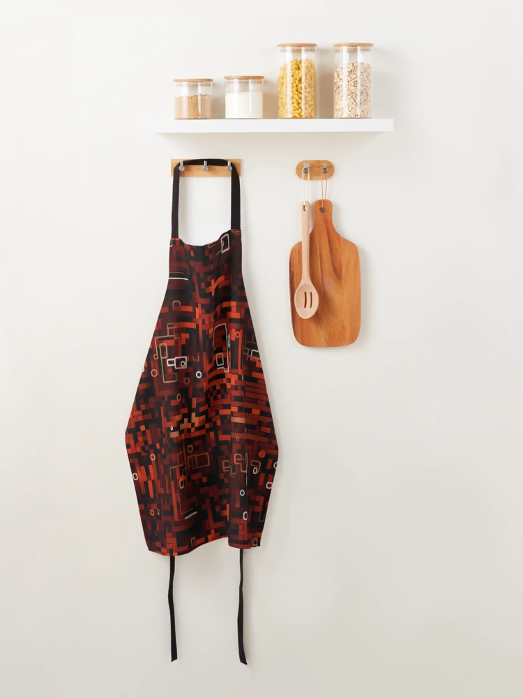 Thumbnail 4 of 6, Apron, Digital Code Abstract Pattern designed and sold by SideSignal.