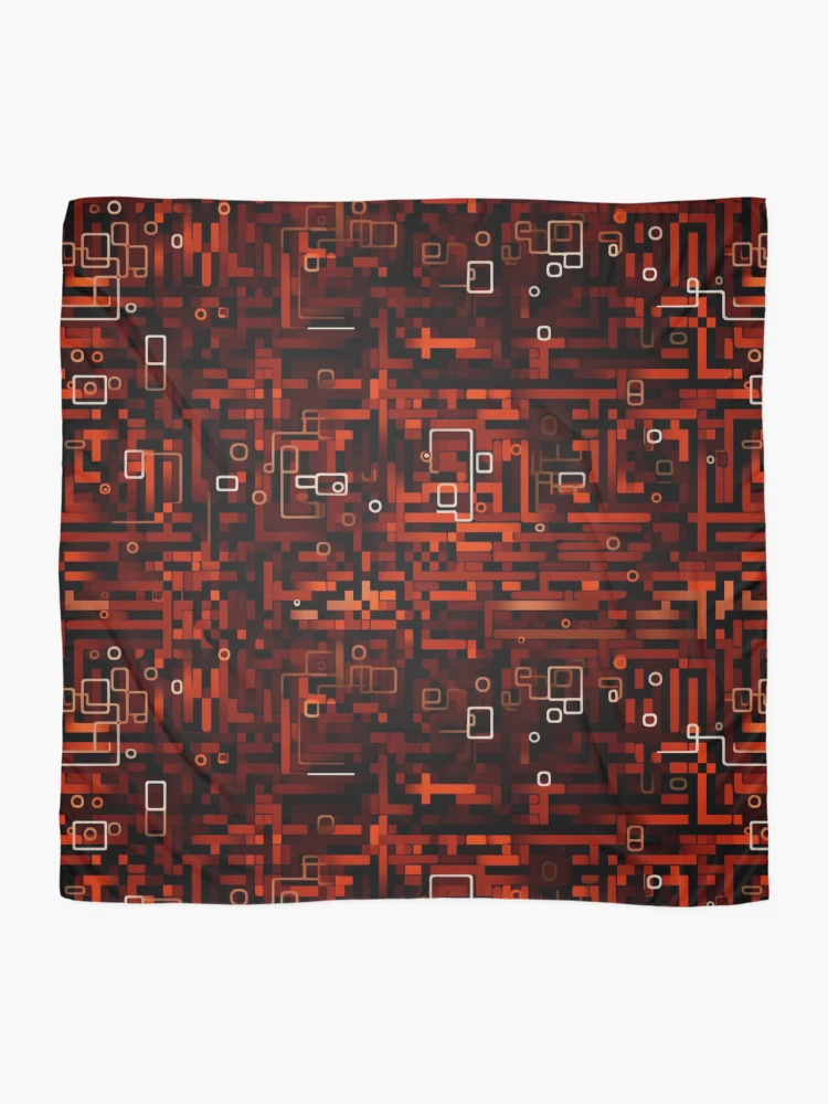Thumbnail 2 of 3, Scarf, Digital Code Abstract Pattern designed and sold by SideSignal.