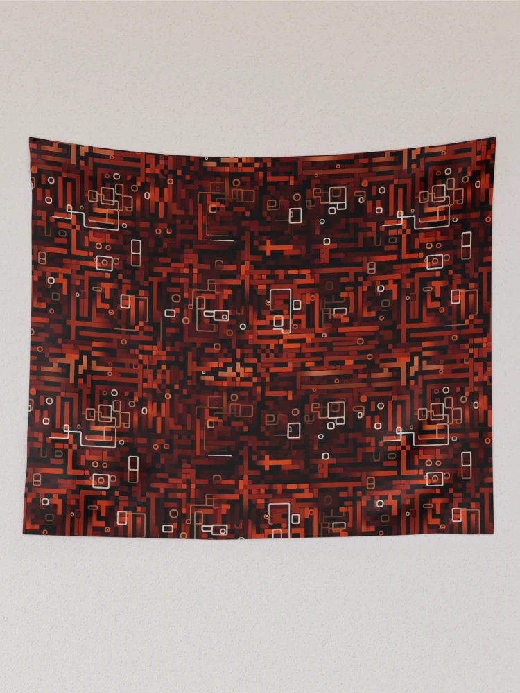 Thumbnail 2 of 3, Tapestry, Digital Code Abstract Pattern designed and sold by SideSignal.