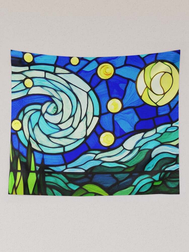 Van gogh Starry Night Stained Glass Art Painting