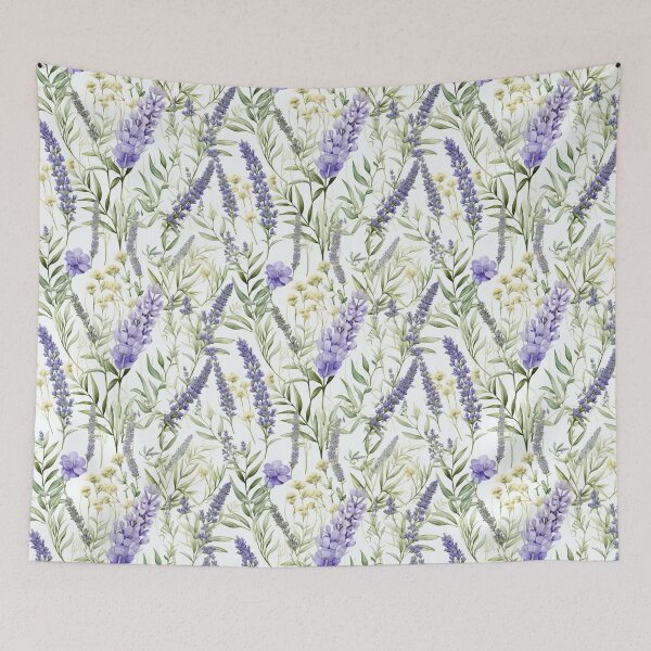 Item preview, Winter Lavender Repeating Watercolour Floral Pattern designed and sold by SynthPrint.